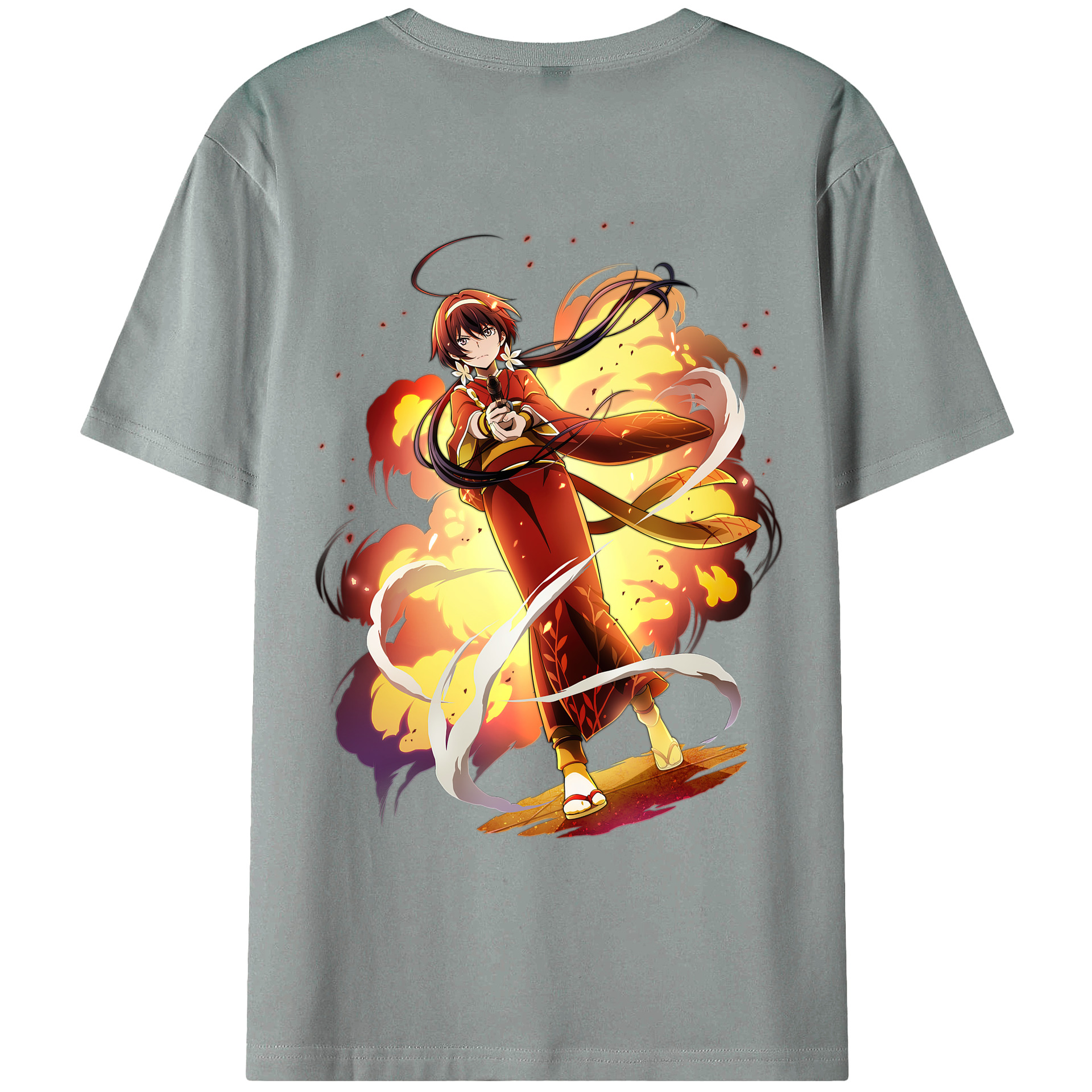 （画像用） 文豪ストレイドッグス Bungo Stray Dogs 綿100％ メンズ半袖Tシャツ（バックプリント） 通気性